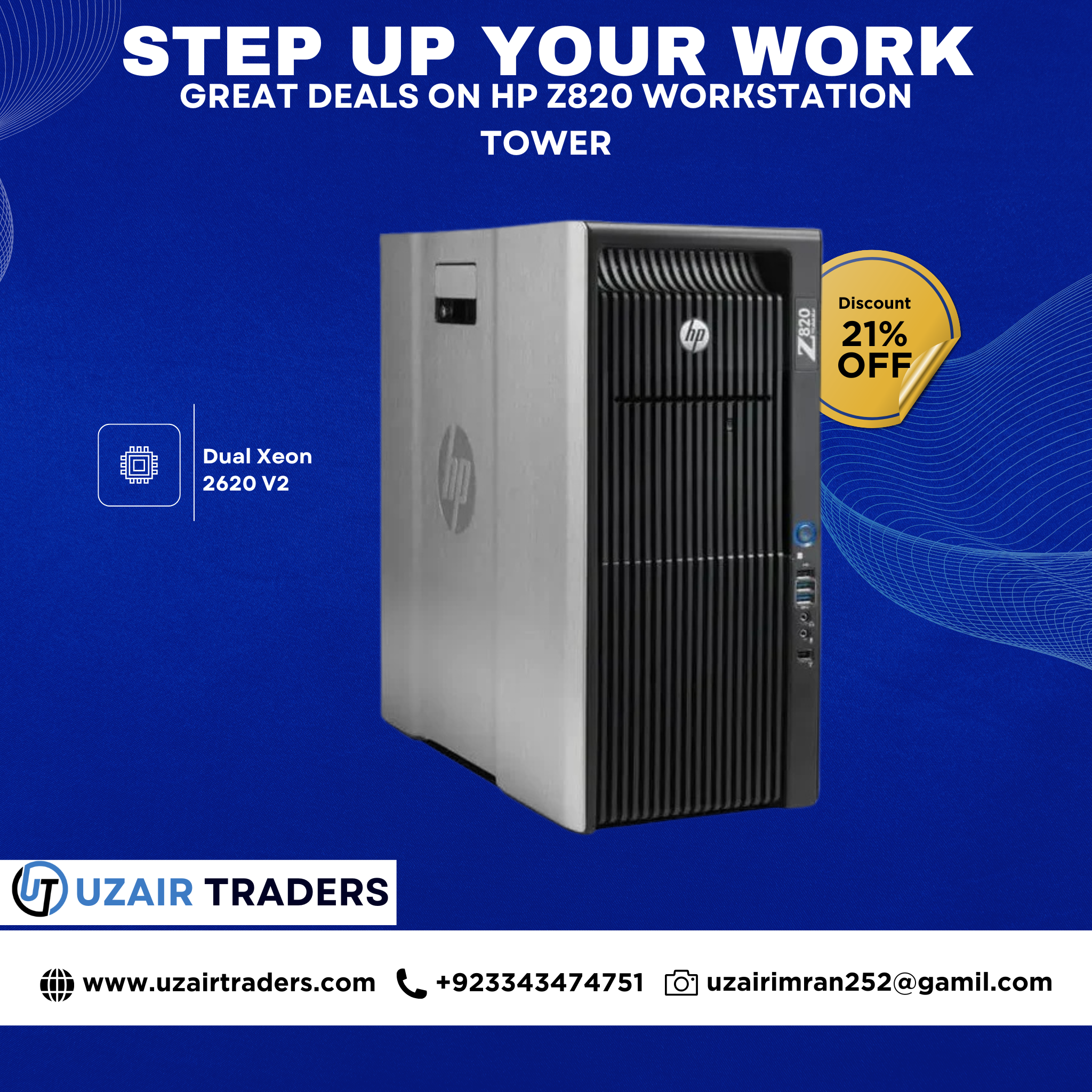 HP Z820 Workstation Tower | Dual Xeon 2620  V2 |  Performance for 3D, Rendering & AI