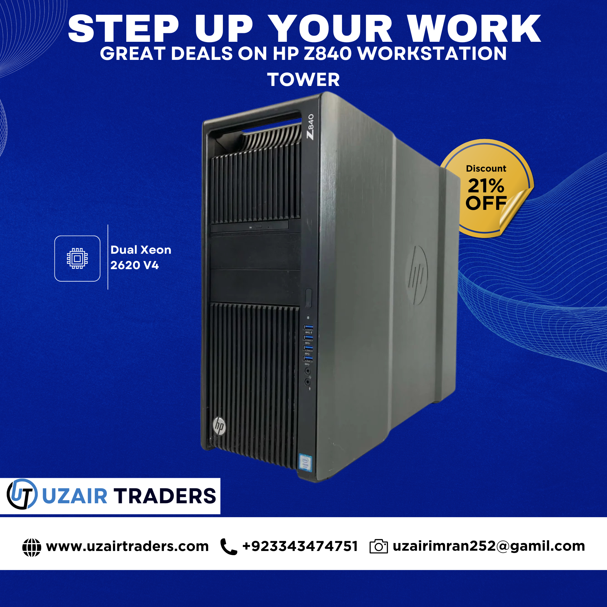 HP Z840 Workstation Tower | Dual Xeon 2620 V4 | Ultra High-End Rendering & AI Desktop