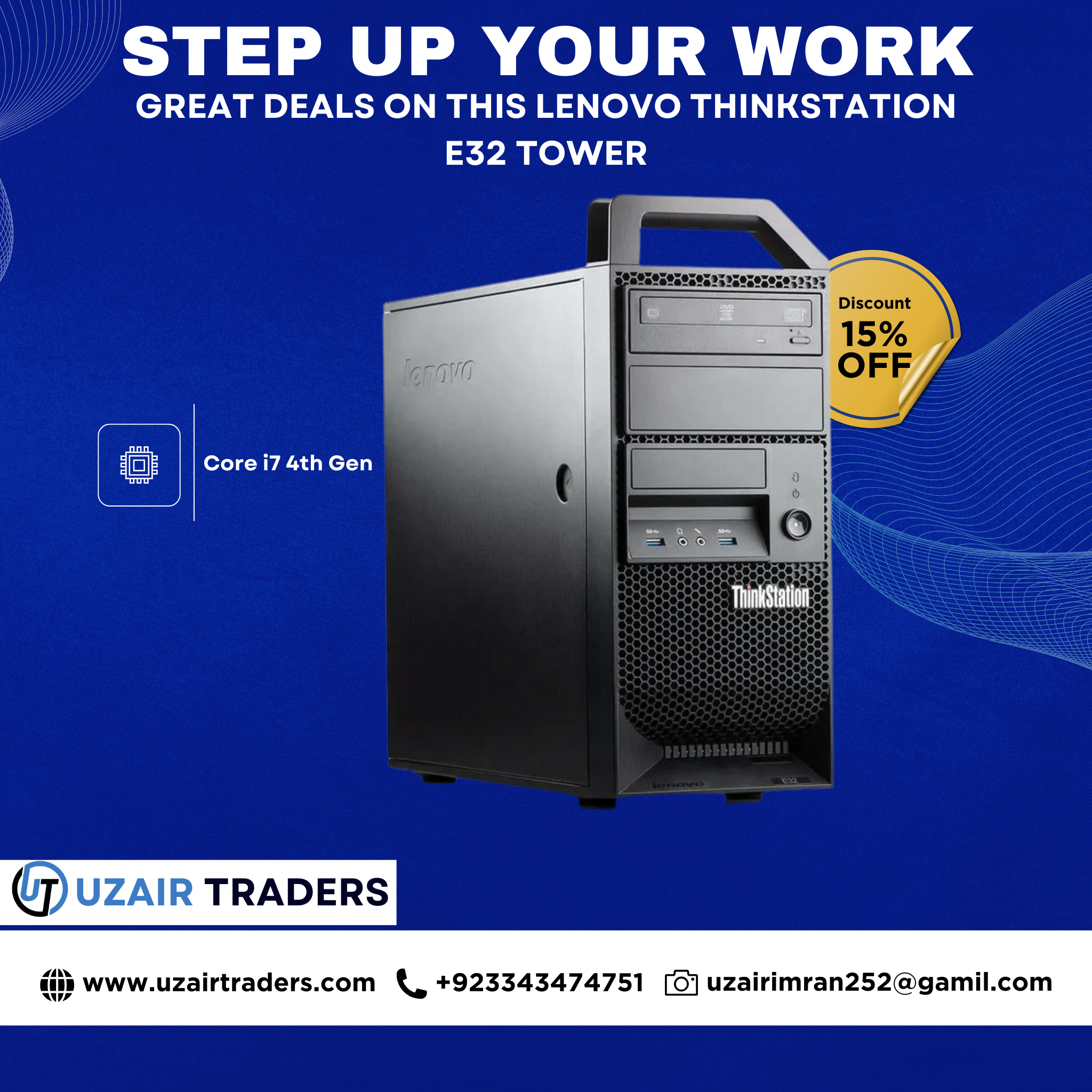 Lenovo ThinkStation E32 Tower| Intel Core i7 4th Gen | Professional Workstation PC