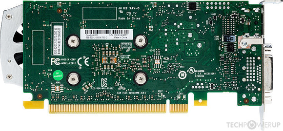NVIDIA Quadro K620 2GB DDR3 128-Bit Workstation Graphics Card front and side view, ideal for CAD and 3D design
