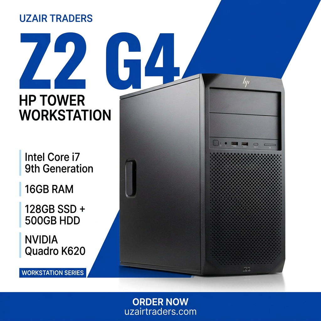 HP Z2 G4 blue and white poster